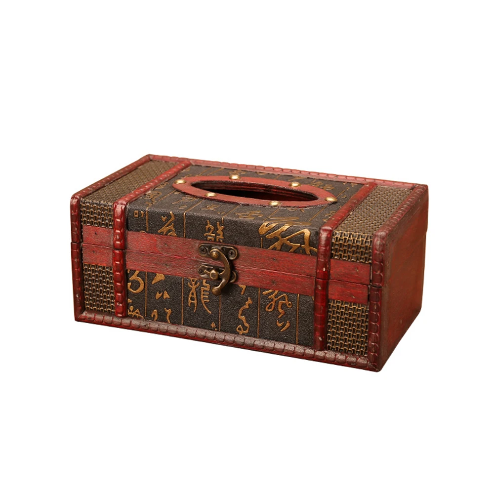 Retro Wooden Tissue Case for Home, Hotel Decorative Organizer, Rectangular Napkin Holder, Wooden Storage Box, Toilet and Kitchen - Image 5