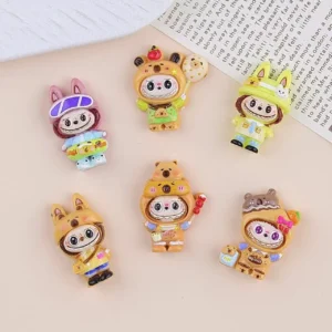 10pcs Cartoon animal capybara rabbit sports resin accessories diy 3D handcrafted Phone case decoration charm making for Keychain